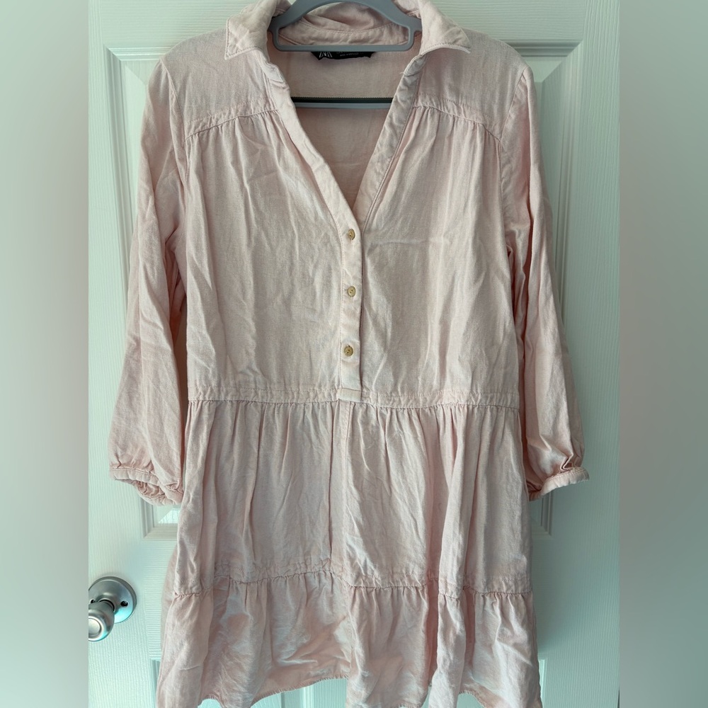 Zara Light Pink Tunic with Buttons